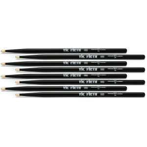 Vic Firth American Classic 4 for 3 Drumstick Pack - 5B - Wood Tip - Black