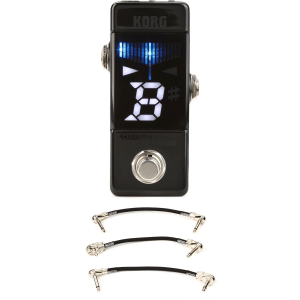 Korg Pitchblack X Mini Custom Pedal Tuner with Patch Cables