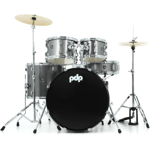 PDP Center Stage PDCE2215KTSS 5-piece Complete Drum Set with Cymbals - Silver Sparkle
