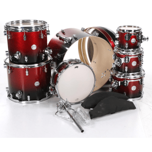 PDP Concept Maple Shell Pack - 7-Piece - Red To Black Sparkle Fade