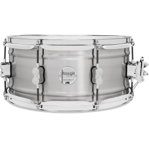 PDP Concept Aluminum Snare Drum - 6.5 x 14 inch, Natural Brushed Aluminum with Chrome Hardware