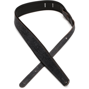 LM Products Premier Guitar Strap - Western Tooled, Slate