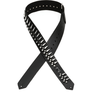 Levy's PM28-2B Genuine Leather Guitar Strap - Black