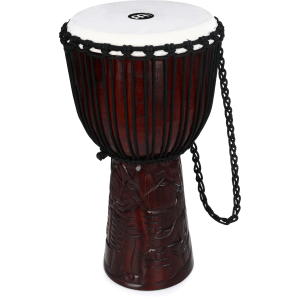 Meinl Percussion Professional African Style Wood Djembe - 10 inch - Village Carving