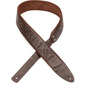 PRS Padded Guitar Strap with RAS Custom Leather Faux Birds - Brown