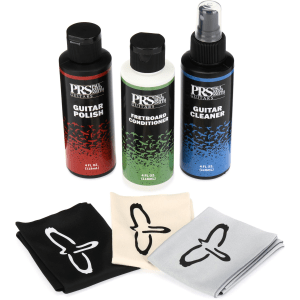 PRS Guitar Care Bundle - Includes Guitar Cleaner, Guitar Polish, Fingerboard Conditioner & 3 Microfiber Polishing Cloths