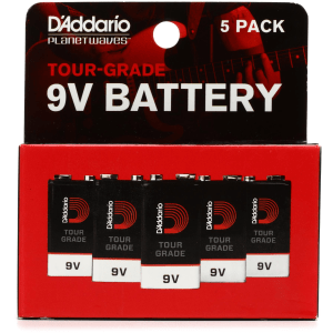 D'Addario Tour Grade 9V Alkaline Battery (5-pack)