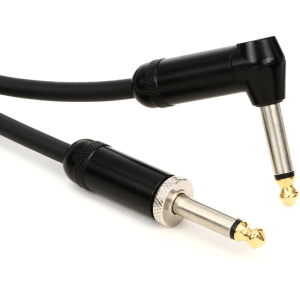 D'Addario PW-AMSGRA-10 American Stage Straight to Right Angle Instrument Cable- 10 foot
