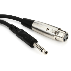 Hosa PXF-105 XLR Female to 1/4 inch TS Male Unbalanced Interconnect Cable - 5 foot