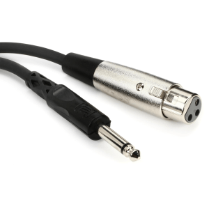 Hosa PXF-115 XLR Female to 1/4 inch TS Male Unbalanced Interconnect Cable - 15 foot