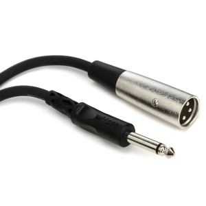 Hosa PXM-105 1/4 inch TS Male to XLR Male Unbalanced Interconnect Cable - 5 foot