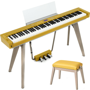 Casio PX-S7000 Digital Piano with Premium Matching Bench - Harmonious Mustard