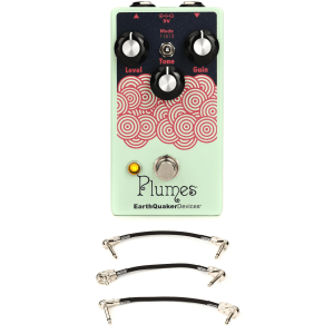 EarthQuaker Devices Plumes Small Signal Shredder Overdrive Pedal with Patch Cables- Citron, Sweetwater Exclusive