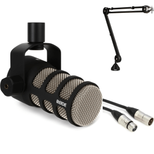 Rode PodMic Dynamic Broadcast Microphone and Boom Arm Bundle