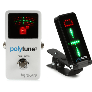 TC Electronic PolyTune 3 Polyphonic LED Guitar Tuner Pedal Bundle