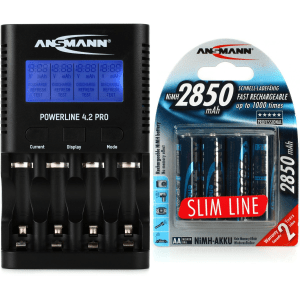 Ansmann Powerline 4.2 Pro Battery Charger and (4) AA Batteries