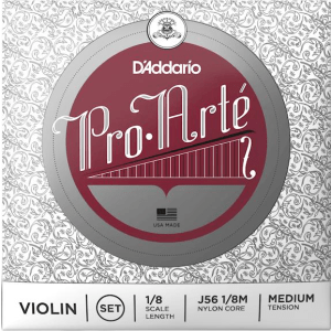 D'Addario J56 Pro-Arte Violin String Set - 1/8 Size, Medium Tension