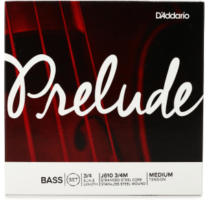 D'Addario J610 Prelude Double Bass String Set - 3/4 Size Medium Tension