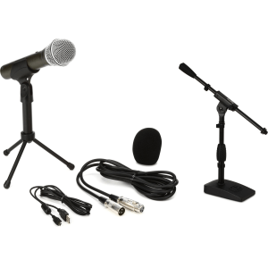 Samson Q2U Recording and Podcasting Pack USB/XLR Dynamic Microphone with Stand Upgrade