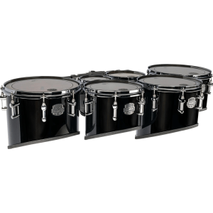 Mapex Quantum Mark II Classic Cut Marching Tenor Drum Sextet - 6/8/10/12/13/14-inch - Gloss Black