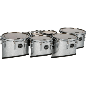 Mapex Quantum Mark II Classic Cut Marching Tenor Drum Sextet - 6/8/10/12/13/14-inch - Silver Diamond Dazzle