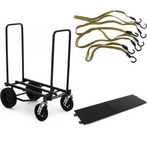 Rock N Roller R12STEALTH All-Terrain Stealth 8-in-1 Folding Multi-Cart with Shelf and Straps Bundle