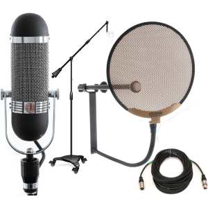 AEA R84 Ribbon Microphone Bundle with Stand, Pop Filter, and Cable