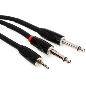 Roland RCC-10-3528V2 Black Series 3.5mm TRS Male to Dual 1/4-inch TS Male - 10 foot
