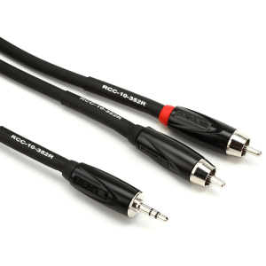 Roland RCC-10-352RV2 Black Series 3.5mm TRS Male to Left/Right RCA Insert/Splitter Cable - 10 foot