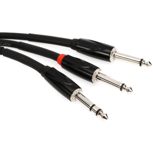 Roland RCC-10-TR28V2 Black Series 1/4-inch TRS Male to Dual 1/4-inch TS Male Insert/Splitter Cable - 10 foot