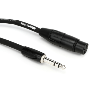 Roland RCC-10-TRXF Black Series XLR Female to 1/4-inch TRS Male Interconnect Cable - 10 foot