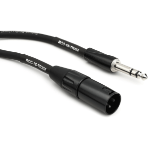 Roland RCC-15-TRXM Black Series 1/4-inch TRS Male to XLR Male Interconnect Cable - 15 foot