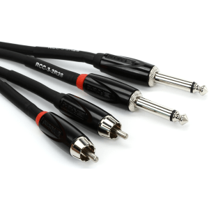 Roland RCC-3-2R28 Dual 1/4-inch TS Male to RCA Male Interconnect Cable - 3 foot