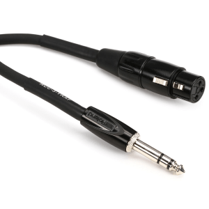 Roland RCC-3-TRXF Black Series XLR Female to 1/4-inch TRS Male Interconnect Cable - 3 foot