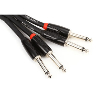 Roland RCC-5-2814 Black Series Interconnect Cable - Dual 1/4-inch TS to Dual 1/4-inch TS - 5 foot