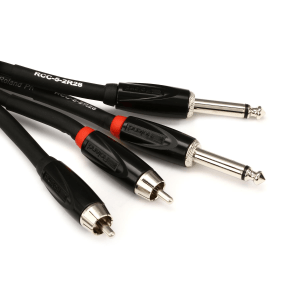 Roland RCC-5-2R28 Dual 1/4-inch TS Male to RCA Male Interconnect Cable - 5 foot
