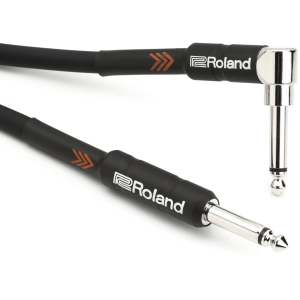 Roland RIC-B5A Black Series Instrument Cable - 1/4-inch TS Male to Right Angle 1/4-inch TS Male, 5-foot