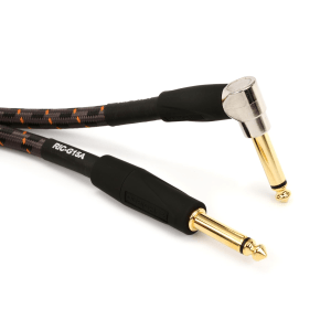 Roland RIC-G15A Gold Series Straight to Right Angle Instrument Cable - 15 foot