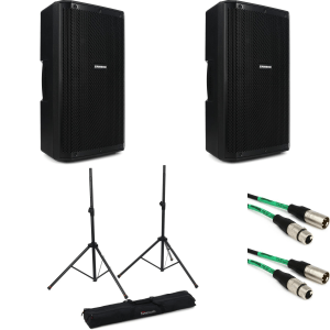 Samson RS112A 400 12-inch Powered Speaker Pair and Stand Bundle