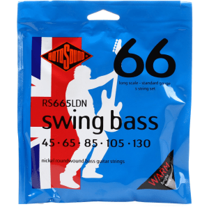 Rotosound RS665LDN Swing Bass 66 Nickel Roundwound Bass Guitar Strings - .045-.130 Long Scale 5-string