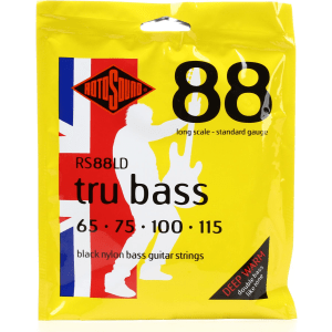 Rotosound RS88LD Tru Bass 88 Black Nylon Tapewound Bass Guitar Strings - .065-.115 Standard Long Scale 4-string