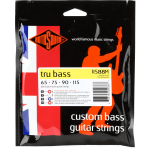 Rotosound RS88M Tru Bass 88 Black Nylon Tapewound Bass Guitar Strings - .060-.115 Medium Scale 4-string
