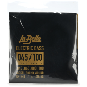 La Bella RX-N4B Rx Nickel Wound Bass Guitar Strings - .045-.100 Long Scale 4-string