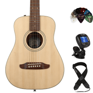 Fender Redondo Mini Acoustic Guitar Essentials Bundle - Natural