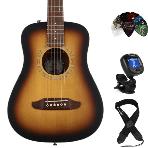 Fender Redondo Mini Acoustic Guitar Essentials Bundle - Sunburst
