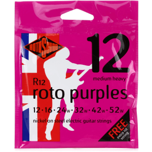 Rotosound R12 Roto Purples Nickel On Steel Electric Guitar Strings - .012-.052 Medium Heavy