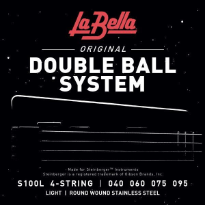La Bella S100L Double Ball Roundwound Bass Guitar Strings - .040-.095 Light