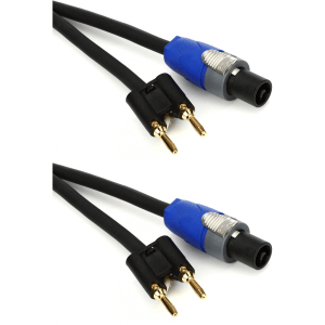 Pro Co S12BN Speaker Cable - Dual Banana to speakON - 50 foot (2-pack)