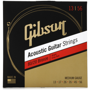 Gibson Accessories SAG-BRW13 80/20 Bronze Acoustic Guitar Strings - .013-.056 Medium