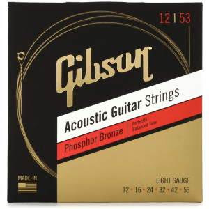 Gibson Accessories SAG-PB12 Phosphor Bronze Acoustic Guitar Strings - .012-.053 Light